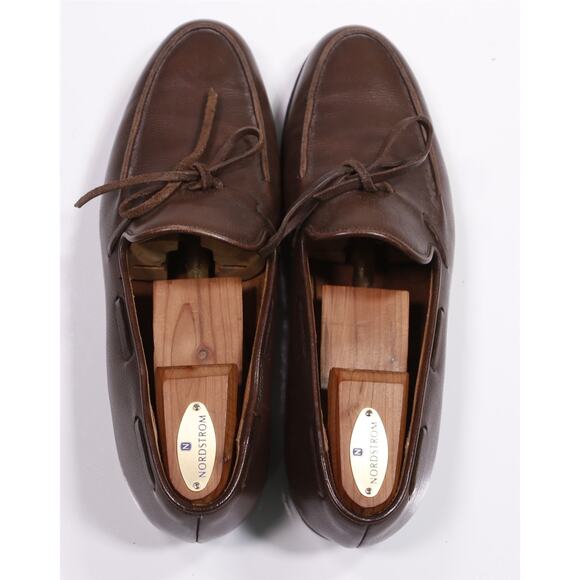 Peal & Co Brooks Brothers Brown Leather Tied Loafers Men's UK 10.5 US 11 - Picture 5 of 12